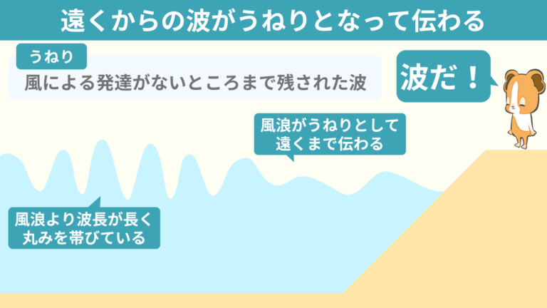 【2種類の波・風浪&うねりってなんだ?】海の波ができる理由を図解で解説!|ちーがくんと地学の未来を考える